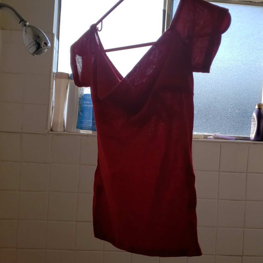 Wine Red Off-Shoulder Top